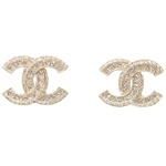 Chanel Metal and Strass Earrings Resin Gold
