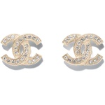 Chanel Metal & Diamantes Earrings Silver/Gold