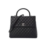Chanel Coco Handle Flap Quilted Diamond Large Black