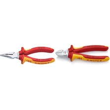 KNIPEX Pointed Combination Pliers 1000 V Insulated (145 mm) 08 26 145 & Diagonal Cutters 1000 V Insulated (160 mm) 70 06 160
