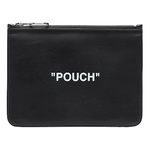 OFF-WHITE Quote Pouch Leather Black White