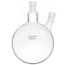 StonyLab 50 ml glass 2-neck round flask RBF, with 24/40 centre and side standard taper outer joint (5000 ml)