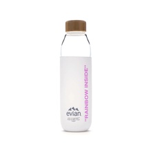 EVIAN BY VIRGIL ABLOH x SOMA Rainbow Inside Refillable Glass Water Bottle White/Pink