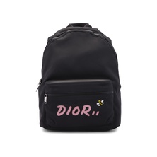 Dior x Kaws Rider Backpack Pink Logo Nylon Black