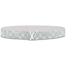 Louis Vuitton LV Initiales Reversible Belt 40MM Damier Salt Light Grey
