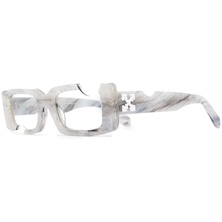 Off-White Cady Rectangular Frame Sunglasses Light Grey Marble/White