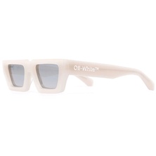 Off-White Manchester Rectangular Frame Sunglasses Beige/Silver/White