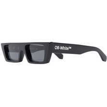Off-White Marfa Rectangular Frame Sunglasses Black/Dark Grey/White