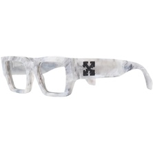 Off-White Mari Rectangular Frame Sunglasses Grey Marble/Black