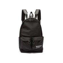 OFF-WHITE Quote Backpack Canvas Black White