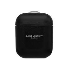 Saint Laurent AirPods Case Smooth Leather Natural Black Grey