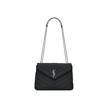Saint Laurent Loulou Small Chain Bag Matelasse Black/Silver