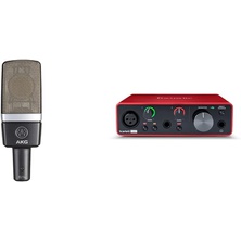 AKG C214 Professional Large Diaphragm Condenser Microphone & Focusrite Scarlett Solo 3rd Gen Audio Interface