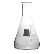 Erlenmeyer flask 2000 ml narrow neck with white graduation and flanged edge, made of borosilicate glass 3.3, complete packaging unit