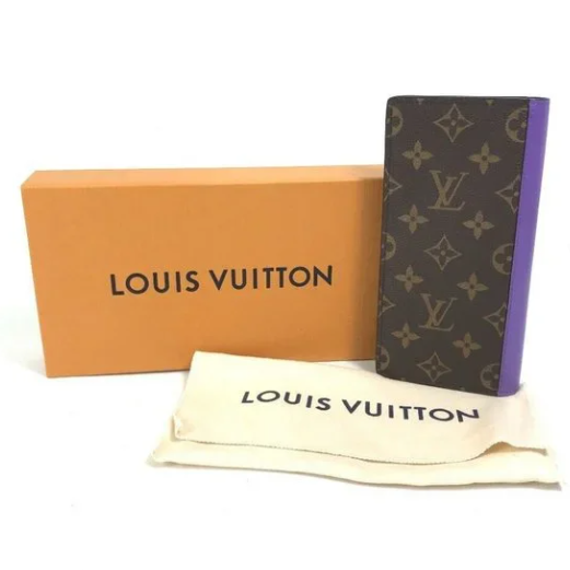 (국내배송)루이비통 모노그램 마카사르 브라자 지갑 장지갑 브라운/퍼플 Louis Vuitton M81538